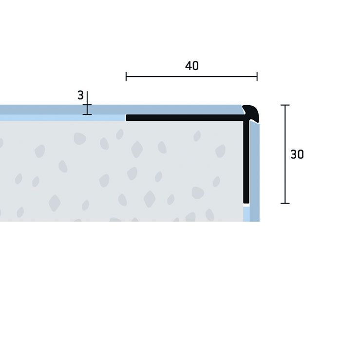 Eurofinal 40x30x3 mm | Schodová hrana vŕtaná