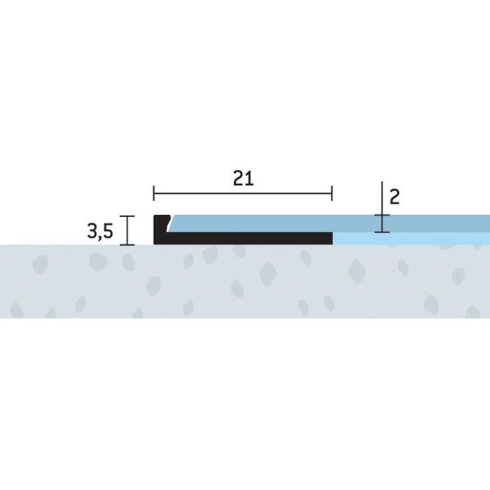 Eurofinal 21x3,5x2 mm | Ukončovací profil ohýbateľný