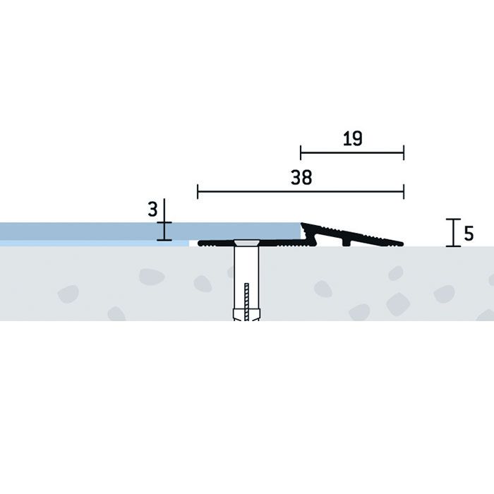 Eurofinal 38x5x3 mm | Ukončovací profil vŕtaný