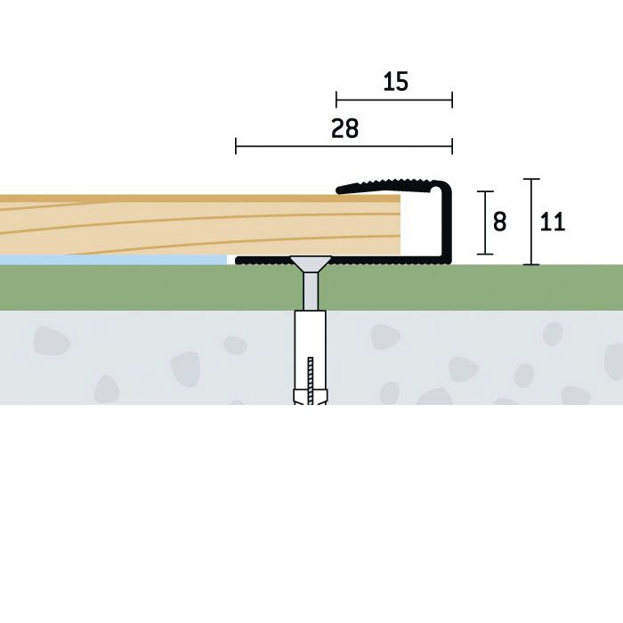Eurofinal 28x11x8 mm | Ukončovací profil vŕtaný