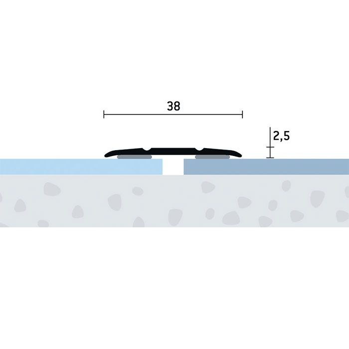 Eurofinal 38x2,5 mm | Prechodový profil samolepiaci