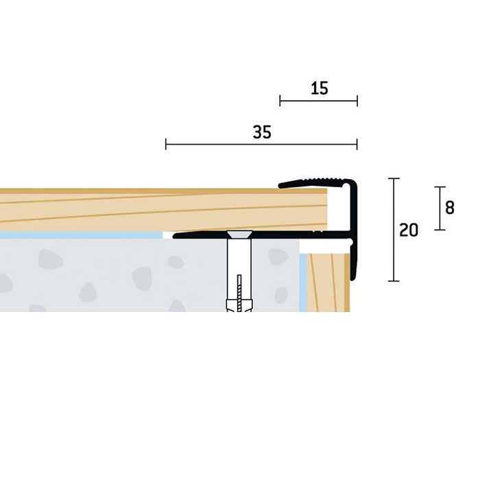 Eurofinal 35x20x8 mm | Schodový profil